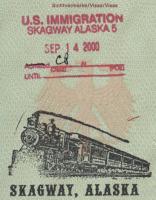 Visum vom Grenzübergang Skagway